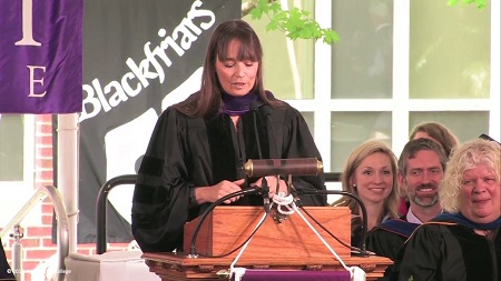 Deborah receiving honorary degree at the 128th commencement ceremony
